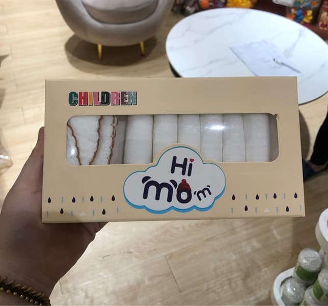 Hộp khăn 2 lớp sét 10 cái trắng , hình