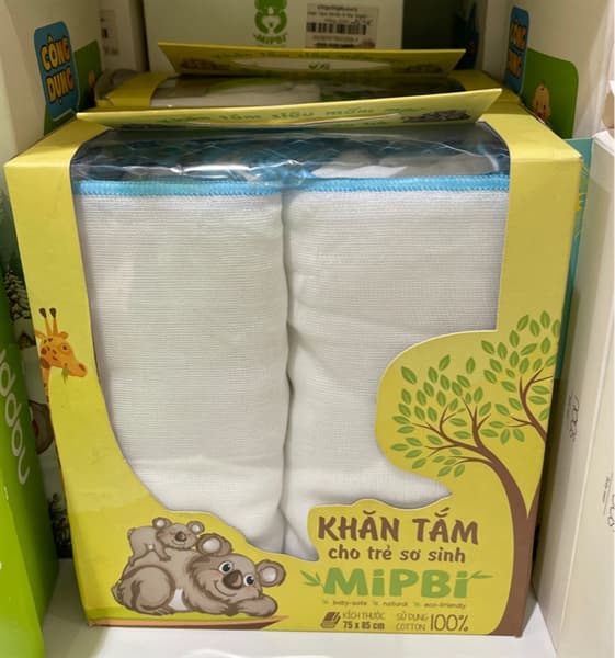 Khăn TẮM HỘP COTTON 4 LỚP Mipbi