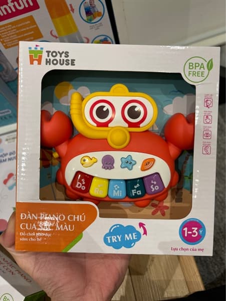Đàn nhạc điện tử hình cua nhiều màu sắc Toyshouse HE0535