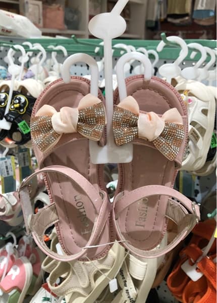 Dép sandal nơ hồng óng ánh