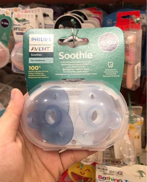 Ty ngậm silicon nguyên khối 0-6th AVENT XANH