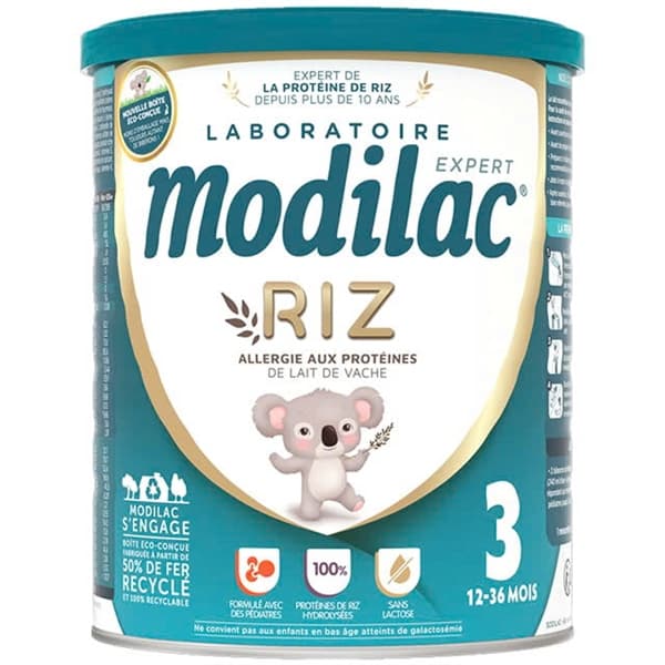 Sữa bột Modilac Riz gạo cho bé dị ứng đạm sữa bò số 3 800g (1-3y)
