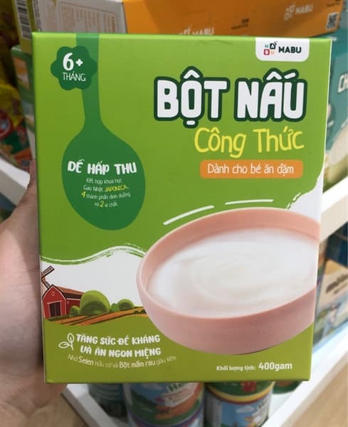 Bột nấu công thức dành cho bé ăn dặm Mabu 400g