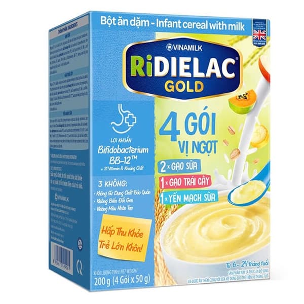 Bột ăn dặm Ridielac GOLD 4 gói vị ngọt