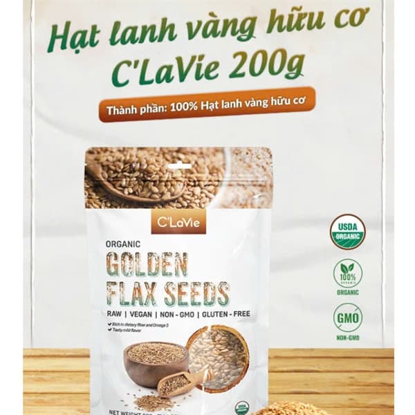 Hạt lanh vàng hữu cơ C'LaVie 200g