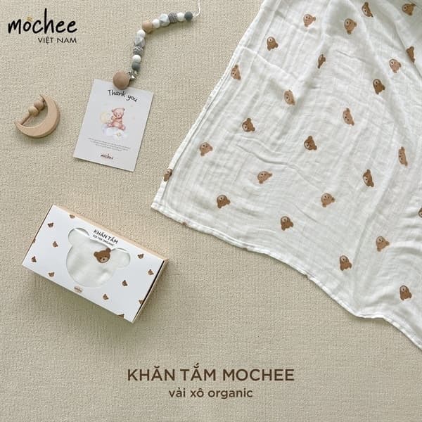 Khăn tắm sợi tre Organic Mochee- mix hình