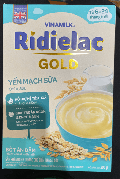 Bột ăn dặm Ridielac Gold yến mạch sữa -200g
