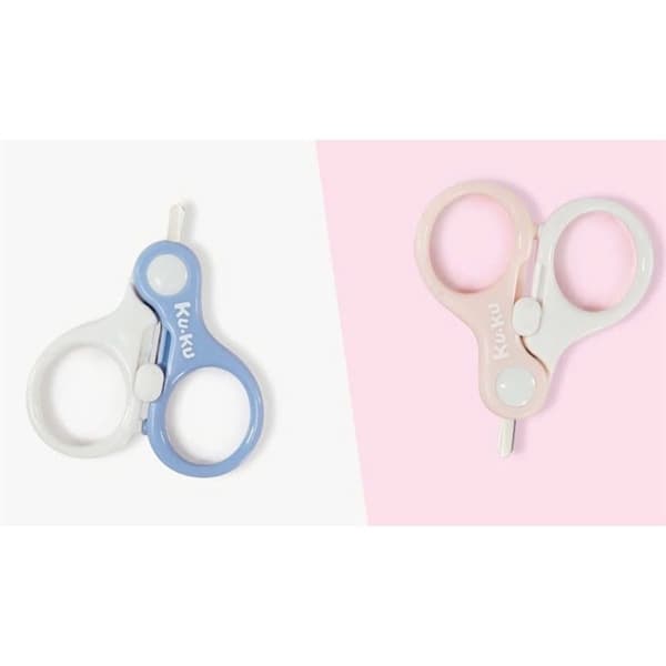 Kéo cắt móng tay KuKu an toàn cho bé 0m+ Ku3035 xanh hồng