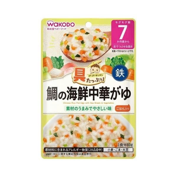 Cháo gói Wakodo - Cá tráp & rau củ 7m