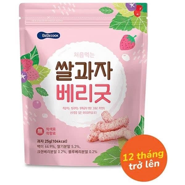 Bánh hình que hữu cơ Bebecook vị Trái Cây