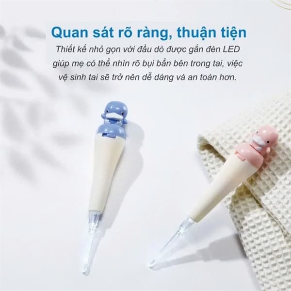 Dụng cụ lấy ráy tai có đèn cho bé KUKU -3036