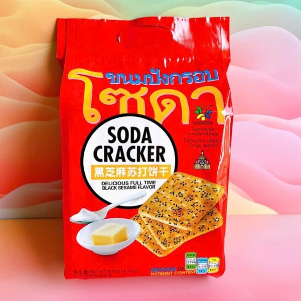 Bánh Soda Cracker 400g Vị Delicious mè đen
