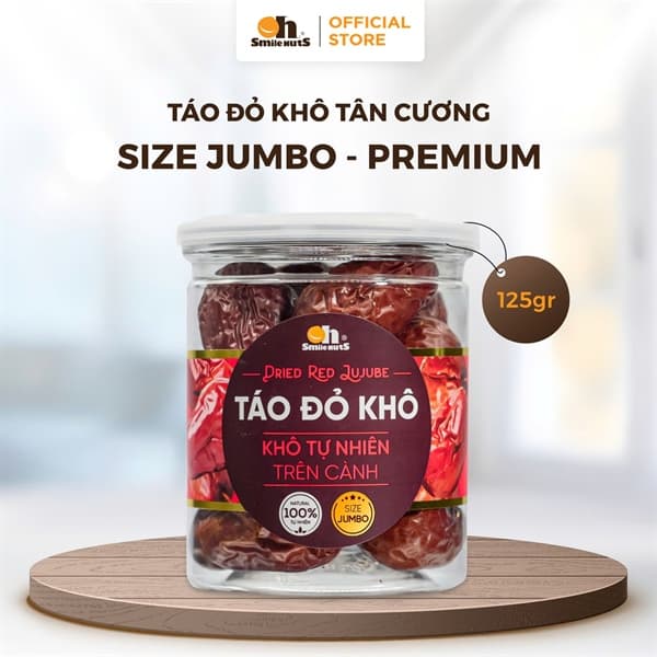 Táo đỏ Smile Nuts hũ 125g size lớn