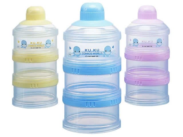 Hộp chia sữa 3 tầng Ku5318 ( xanh . vàng . hồng )