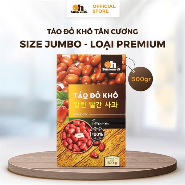 Táo đỏ khô size Jumbo Smile Nuts 500g HQ