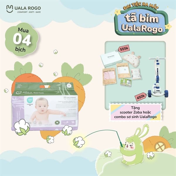KM Tã Uala Rogo - Xe Scooter Zoba 8110 (4 bịch)