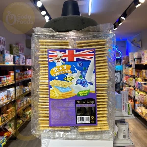 Bánh Soda 2+1 kẹp kem vị việt quất 600g