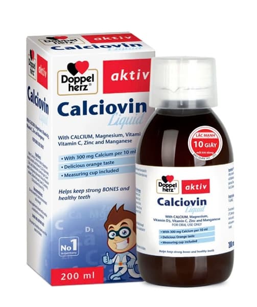 Calciovin Liquid Doppelherz Kinder 200ml hỗ trợ phát triển xương , răng