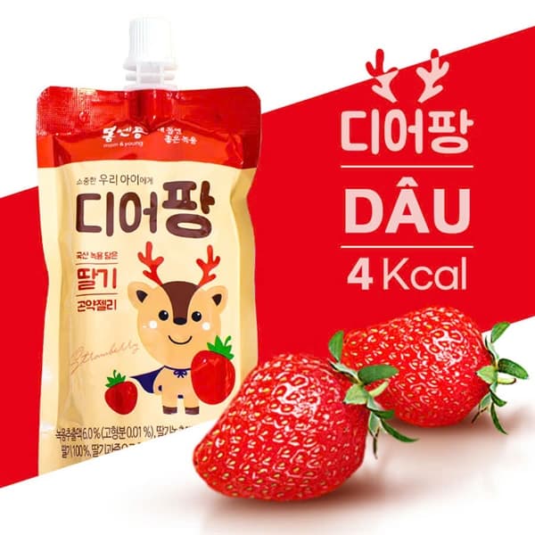 Nước thạch nhung hươu Deerpang vị Dâu (10 tuýp)