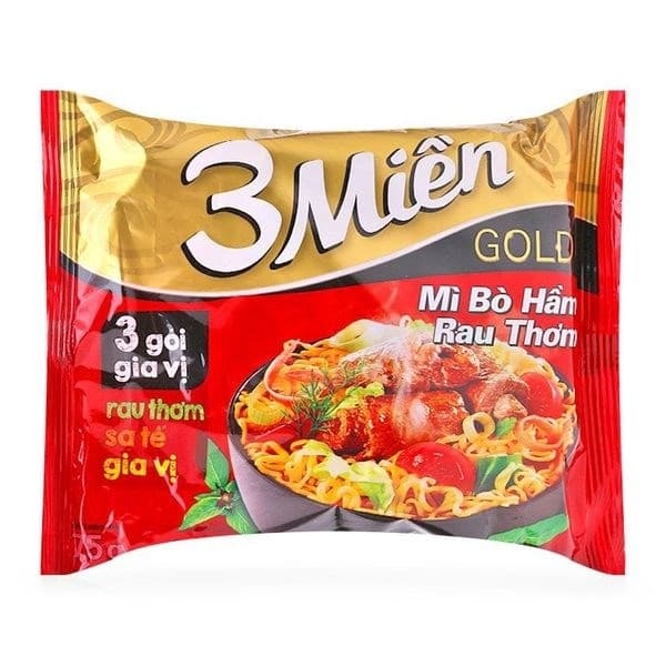 Mì gói Ba Miền Gold bò hầm (2X nước cốt bò hầm) (30G/T)