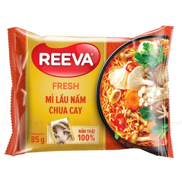 Mì gói Reeva Fresh lẩu nấm chua cay 85g (30G/T)