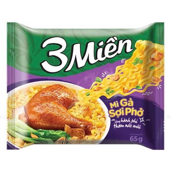 Mì gói Ba Miền gà sợi phở (33G/T)