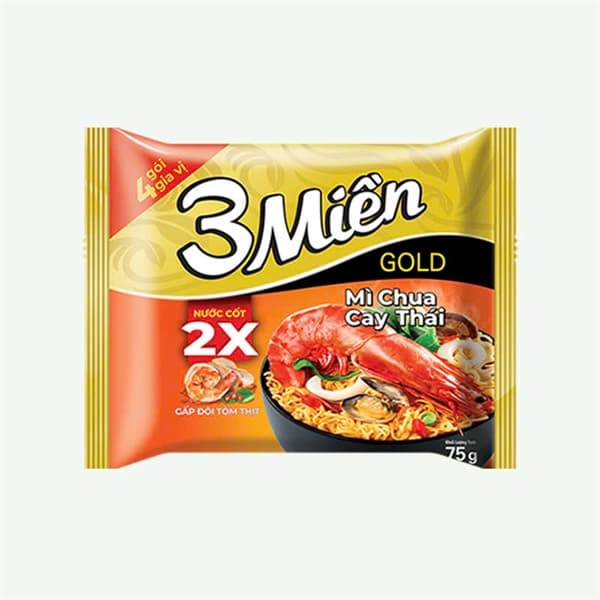 Mì gói Ba Miền Gold chua cay thái (2x nước cốt) (30G/T)
