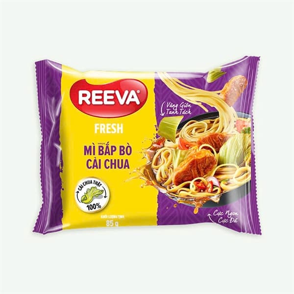 Mì gói Reeva Fresh vị bắp bò cải chua (30G/T)