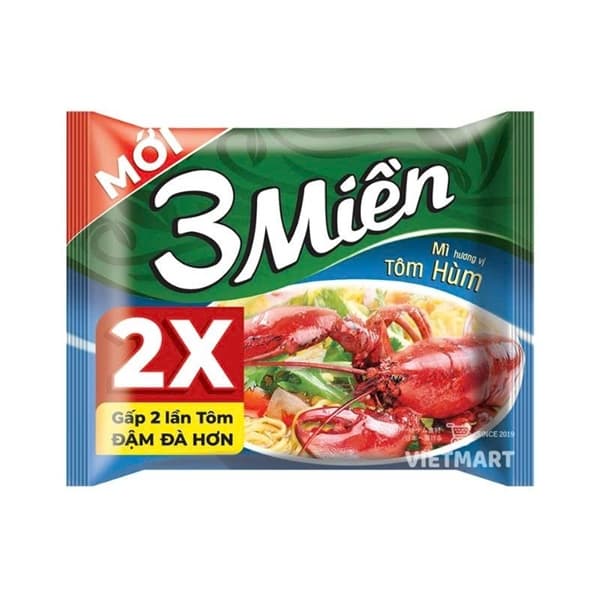 Mì gói Ba Miền tôm hùm 2X (30G/T)
