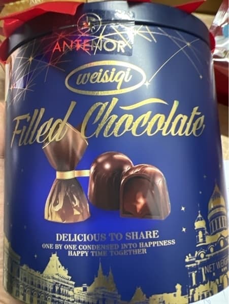 Kẹo Weisiq HT Filled Chocolate (xanh) 138g (36H/T)