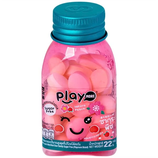 Kẹo The Vị Đào Sakura Playmore Hũ 22G
