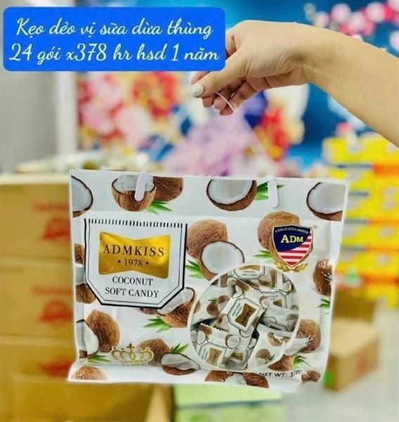 Kẹo dẻo quai xách ADM sầu riêng (xanh lá) 378g*24