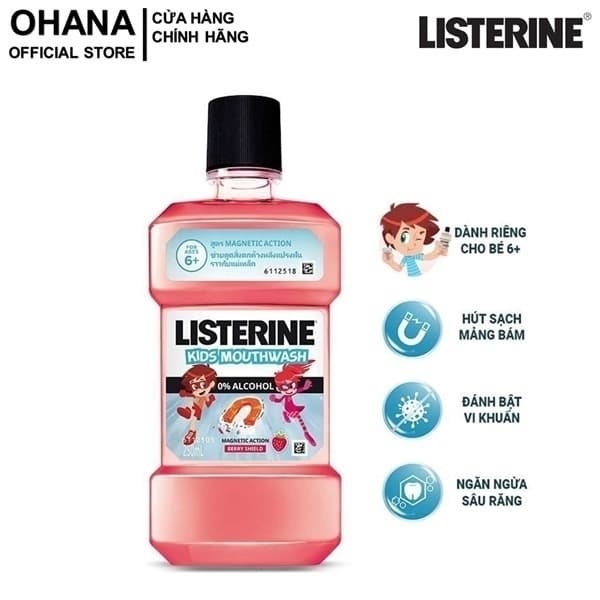 Nước súc miệng Listerine cho bé Kids Mouthwash 250ml