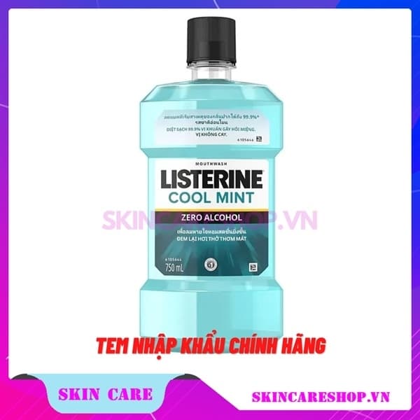 Nước súc miệng Listerine Cool Mint Zero Alcohol 750ml
