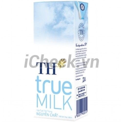 Sữa tươi tiệt trùng nguyên chất TH True milk 180ml (12L/T)