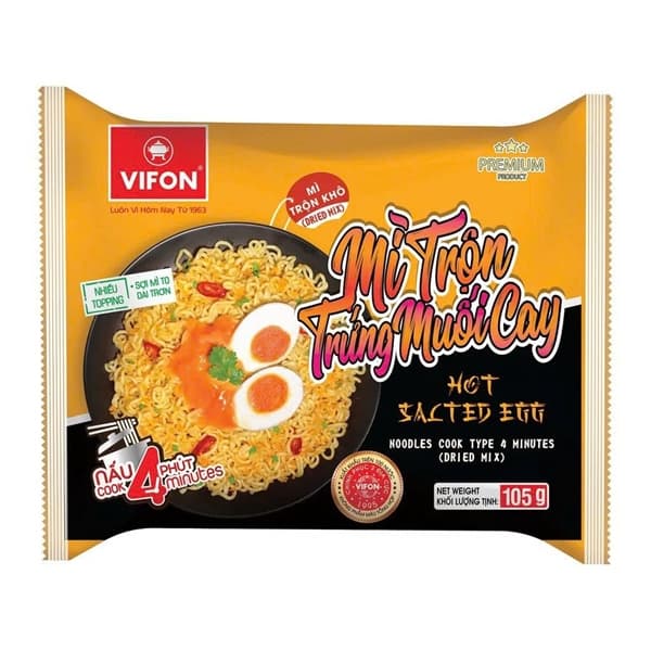Mì trộn Vifon trứng muối cay 105g (24G/T)