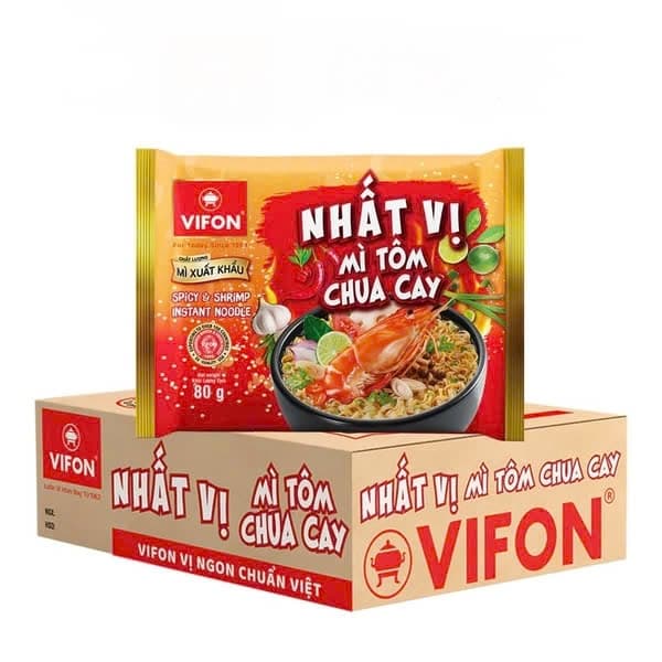 Mì gói Vifon Nhất Vị tôm chua cay 80g (30G/T)