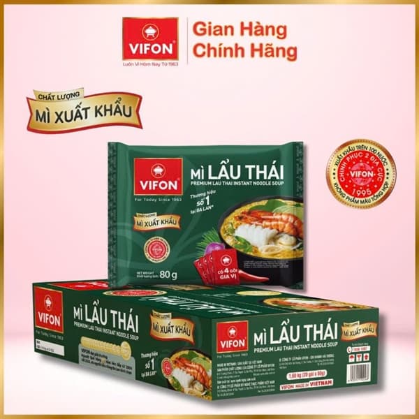 Mì gói Vifon lẩu thái 80g (20G/T)