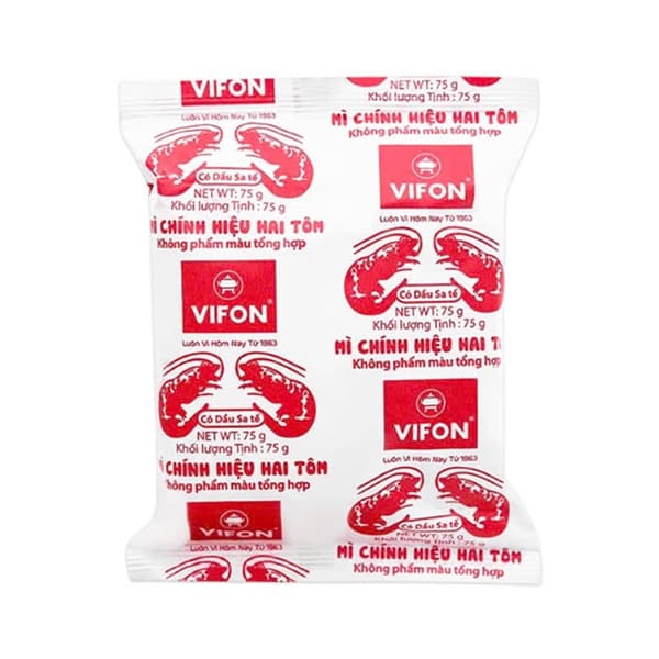Mì giấy Vifon chính hiệu 2 tôm 75g (30G/T)