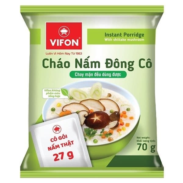 Cháo nấm Đông cô Vifon 70g (50G/T)