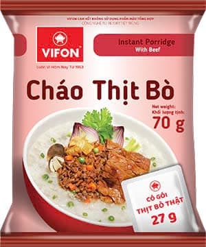 Cháo gói Vifon thịt bò 70g (50G/T)