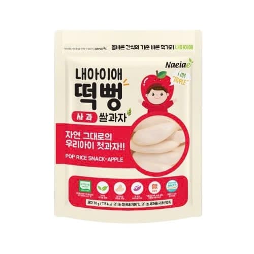 Bánh gạo hữu cơ thanh dẹt cho bé vị Táo Naeiae 30g