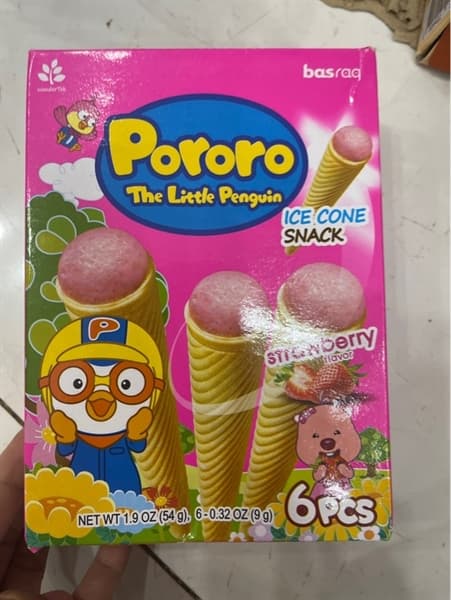 Bánh kem ốc quế Pororo vị dâu 54g