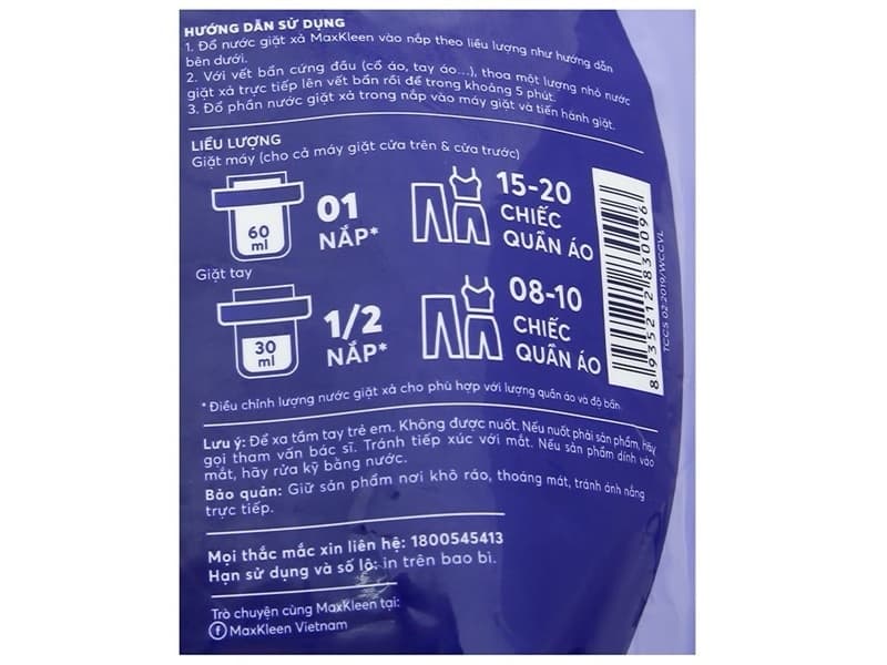 Nước giặt xả Max Kleen Hương huyền diệu 3,8kg
