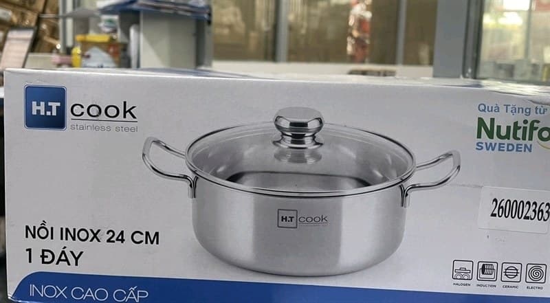 Nồi inox THT nắp kiếng size 24 (KM Nuti) 260002363