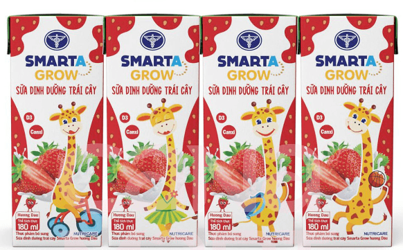 Sữa dinh dưỡng trái cây Smarta Grow 180ml hương dâu (T/12L)