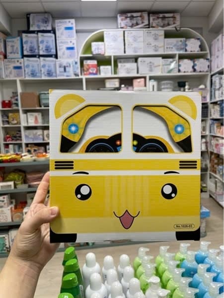 Hộp trò chơi vô lăng xe hơi pin nhạc cho bé màu vàng, hồng