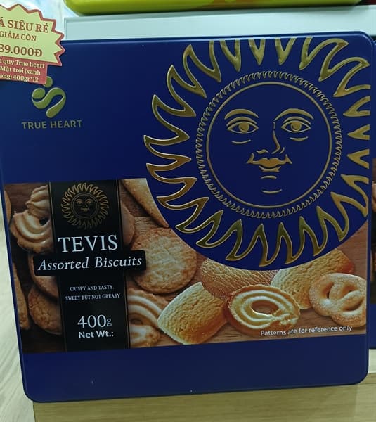 Bánh quy True heart HT Mặt trời (xanh dương) 400gr*12