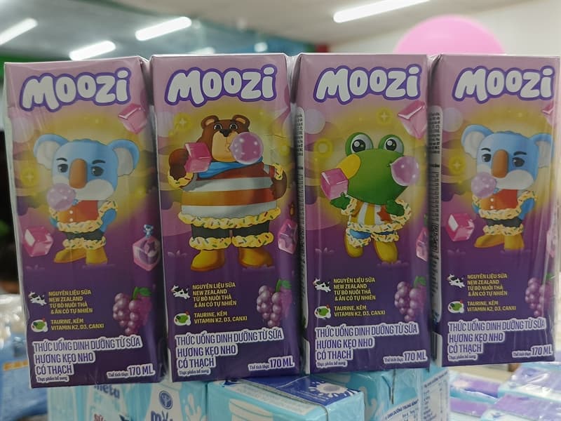 Sữa tươi thạch Moozi kẹo nho 170ml (12L/T)
