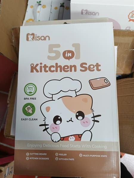 Bộ dao thớt chế biến cao cấp thuộcBST Kitty The Chef 3 màu MS062